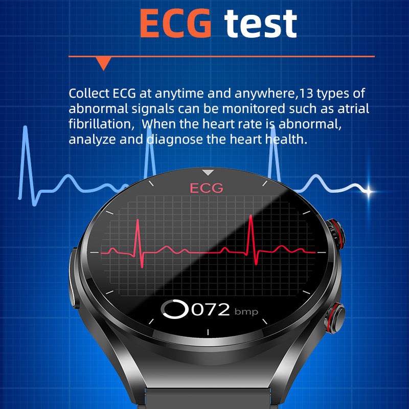 One-Touch Health Monitor Smartwatch: Glucose, Blood Pressure, ECG, Heart Rate
