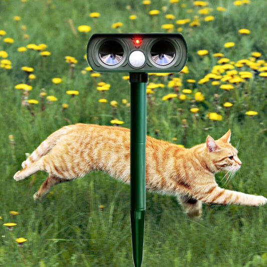 Ultrasonic Solar Animal Repeller with Infrared Sensor, Waterproof Deterrent