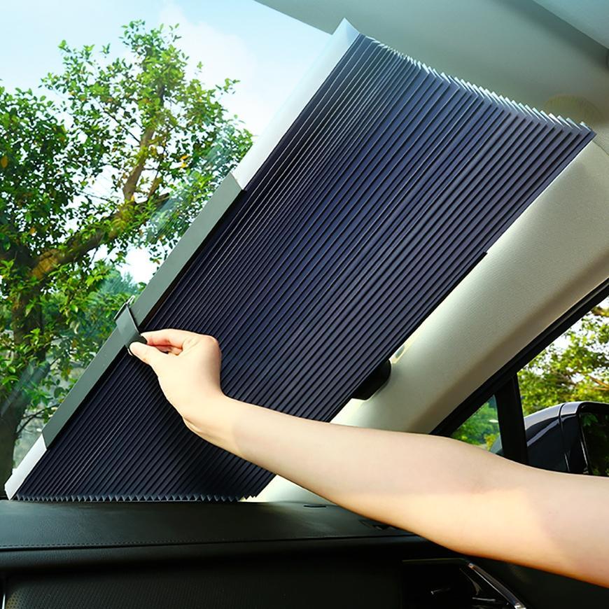Retractable Sun Shade for Car Windshield