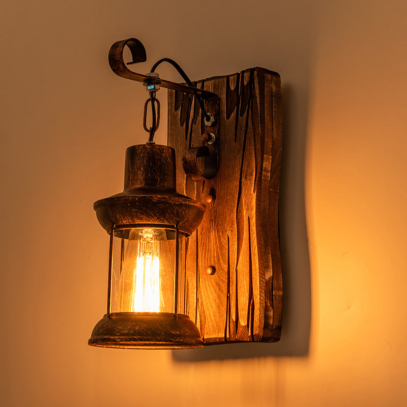 Industrial Wall Lantern with Clear Glass for Restaurants