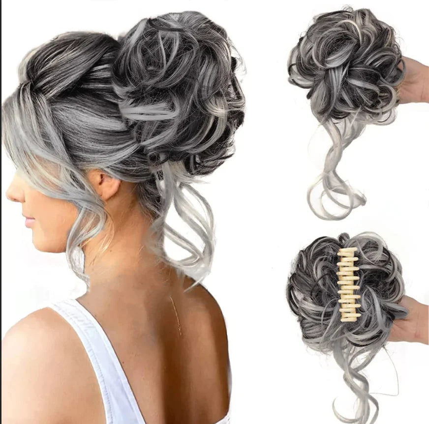 Volumizing Curly Clip-in Hair Bun for a Natural, Effortless Look
