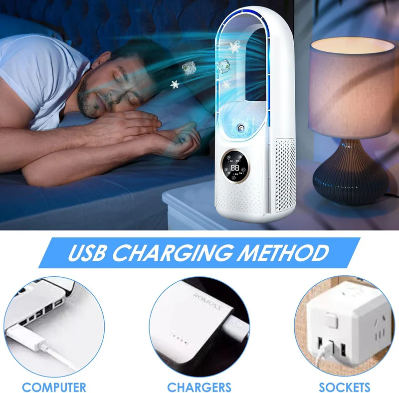 2025 Silent Bladeless Portable Air Conditioner for Home and Office