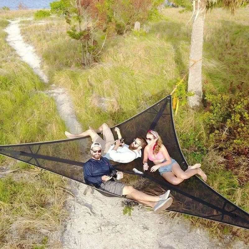 Multi-Person Camping Hammock with Secure 3-Point Anchor System