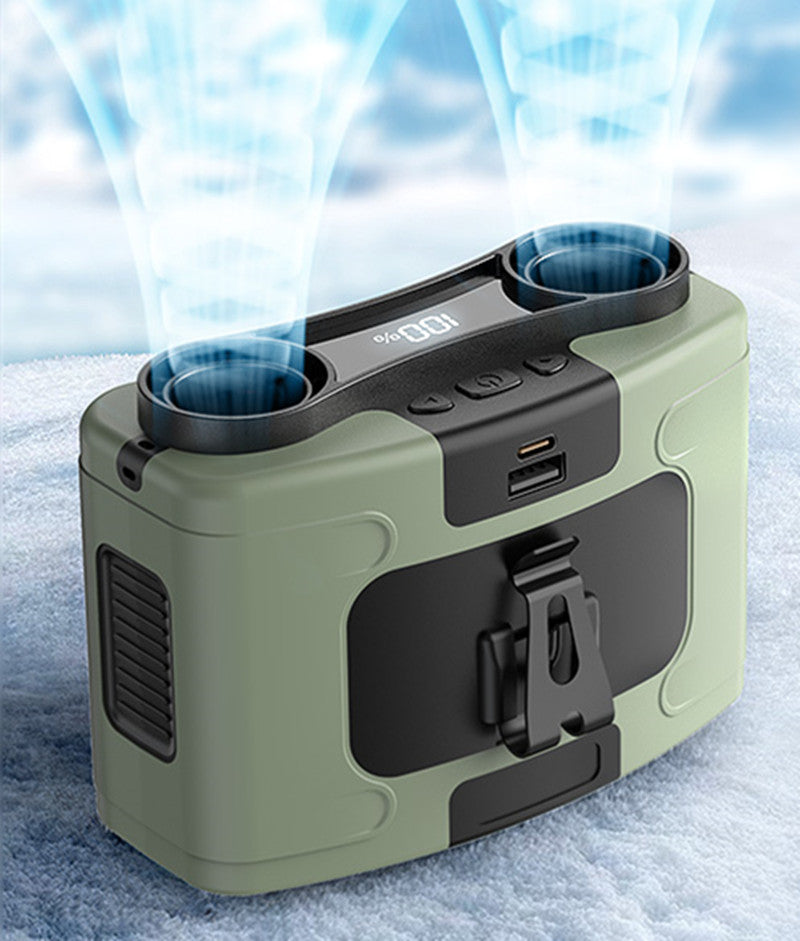 Waist-Attached Portable Cooling Fan with Multi-Speed and Light