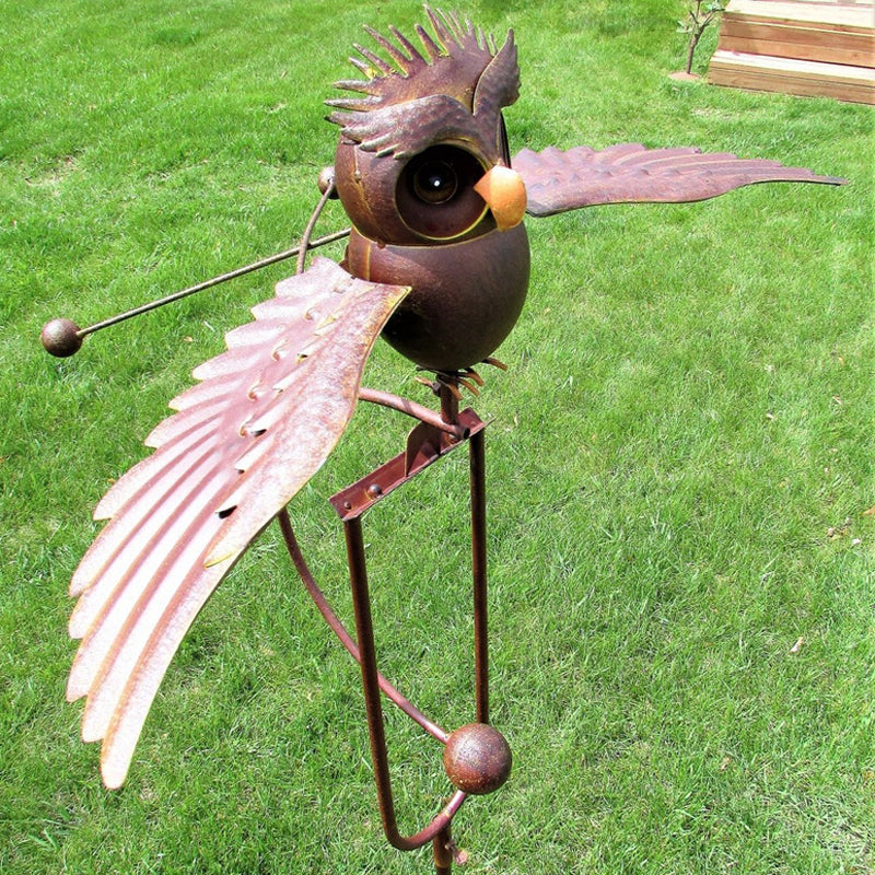 Garden Sculpture-Bird Windmill for Patio Decor