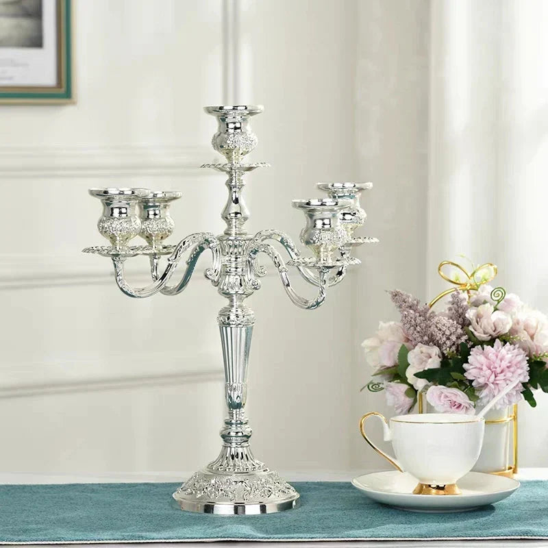 European Gold-Finish Candelabra for Taper Candles