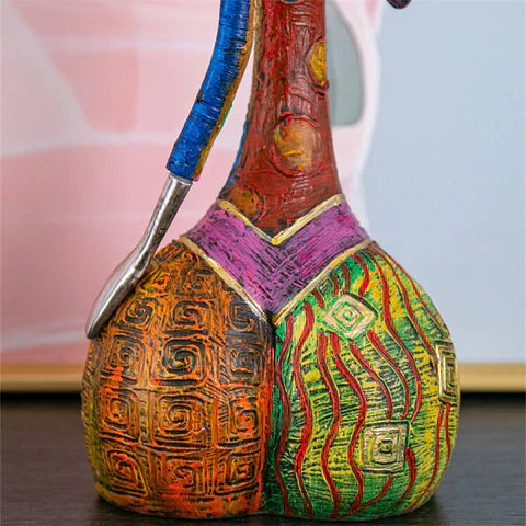Contemporary Abstract Female Statues – Vibrant Resin Art for Interior Design