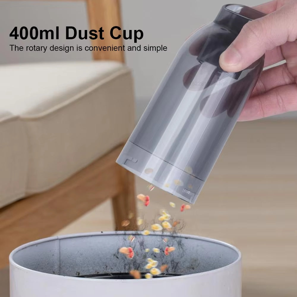 Compact Cordless Car Vacuum - High Suction Handheld Cleaner for Fast Auto Care