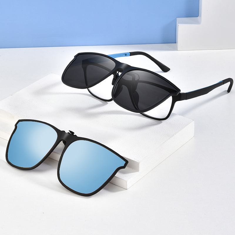 Polarized Clip-On Folding Sunglasses for Enhanced UV Protection
