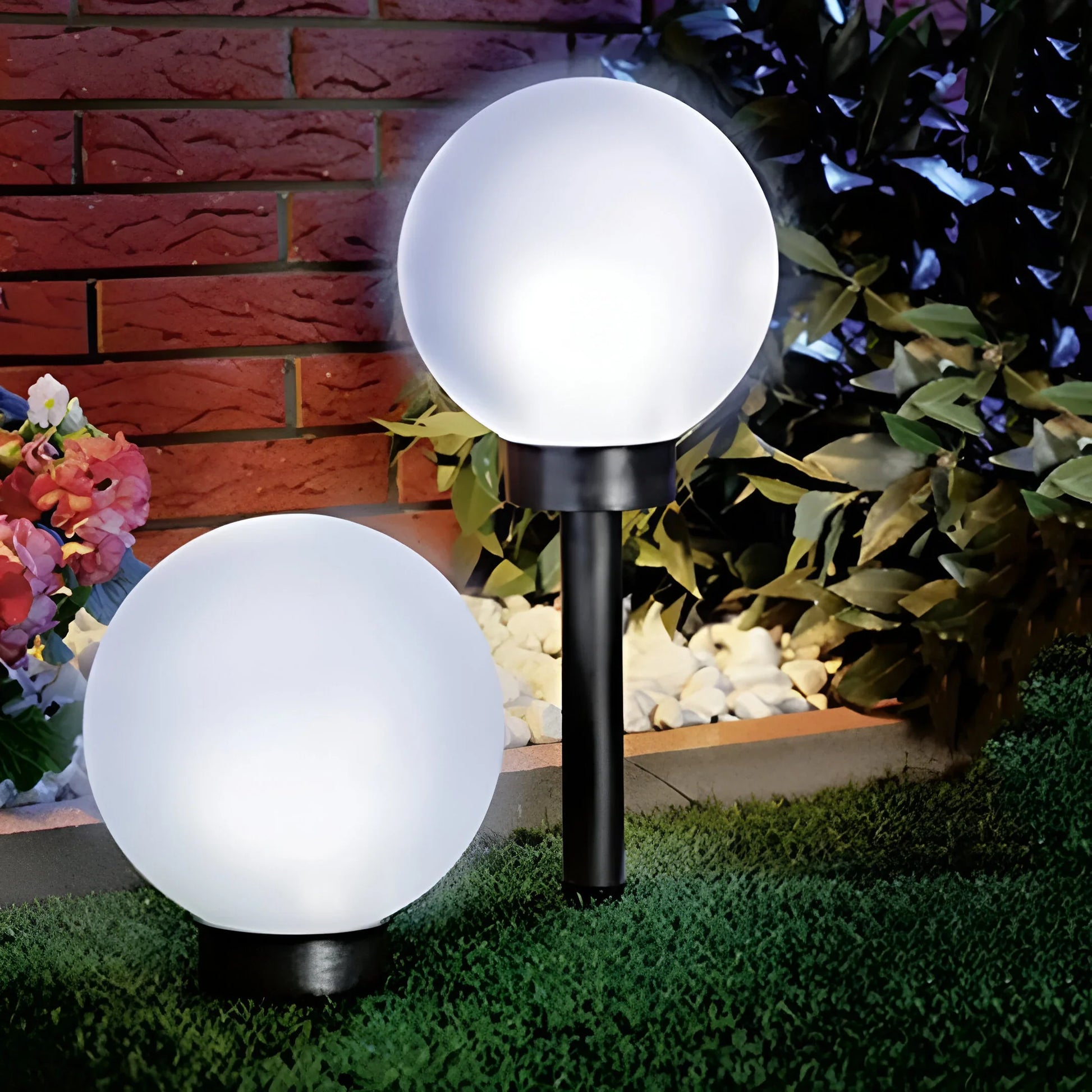 Set of 3 Solar-Powered Waterproof Garden Path Lights