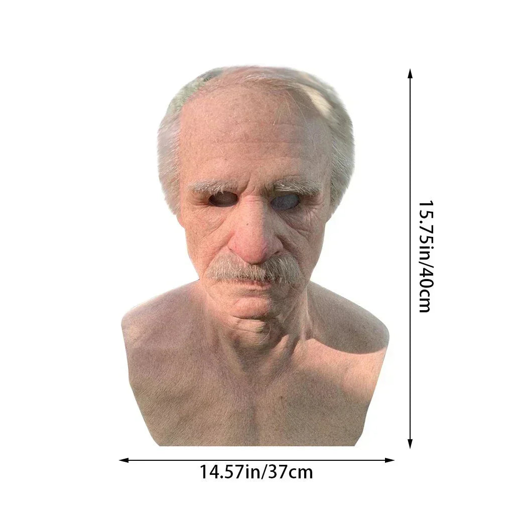 Old Man Latex Mask – Realistic Halloween Costume for Adults