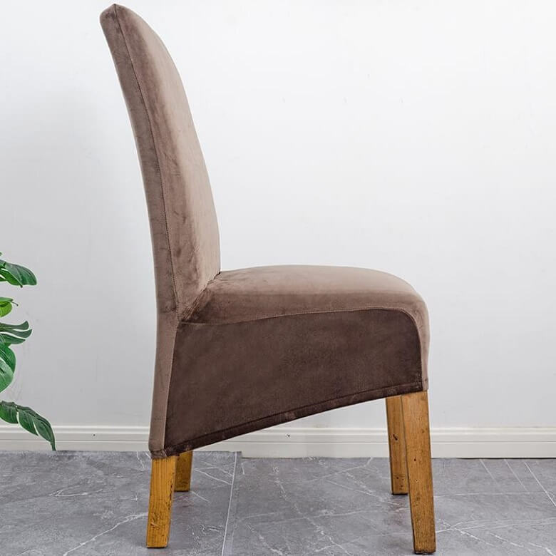 Stretch Velvet Dining Chair Slipcovers XL Size | Set of 4 Non-Slip & Soft
