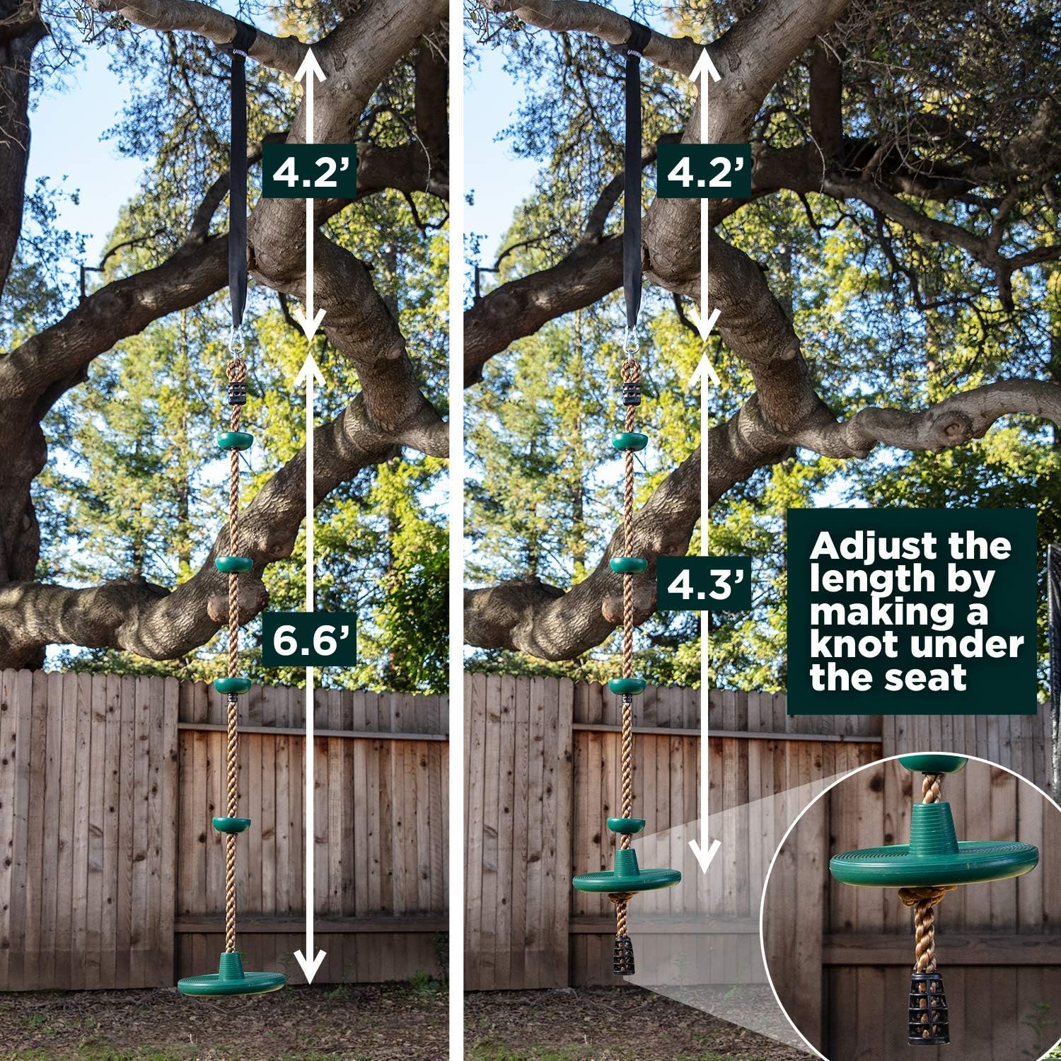 Adventure Tree Swing Set with Climbing Rope and Platforms for Kids