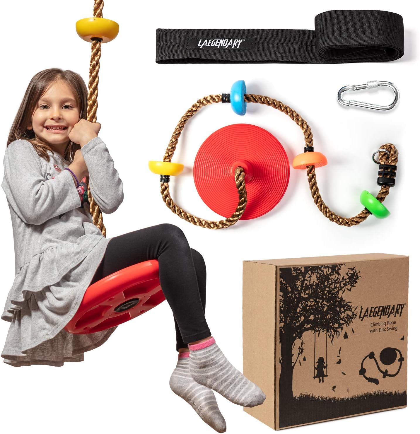 Adventure Tree Swing Set with Climbing Rope and Platforms for Kids