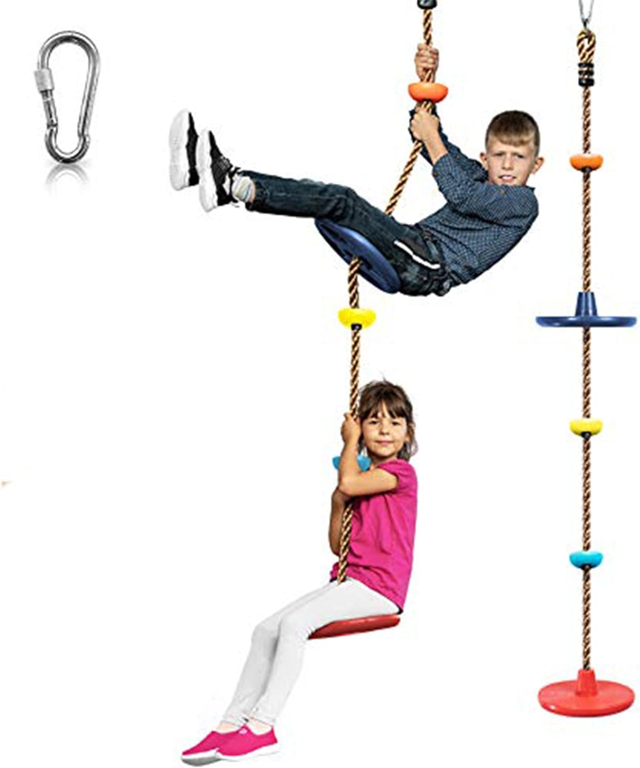 Adventure Tree Swing Set with Climbing Rope and Platforms for Kids
