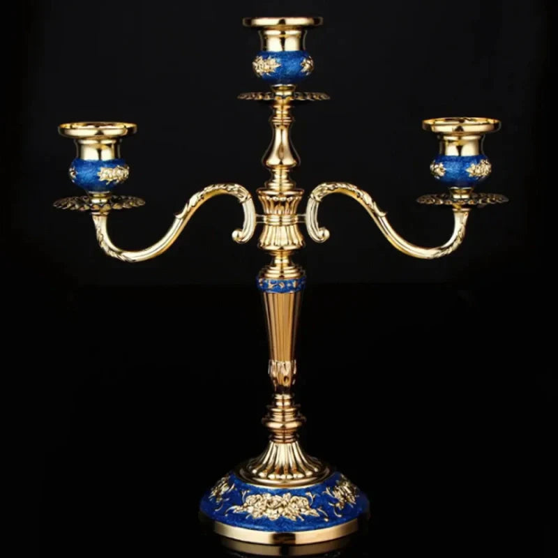 European Gold-Finish Candelabra for Taper Candles