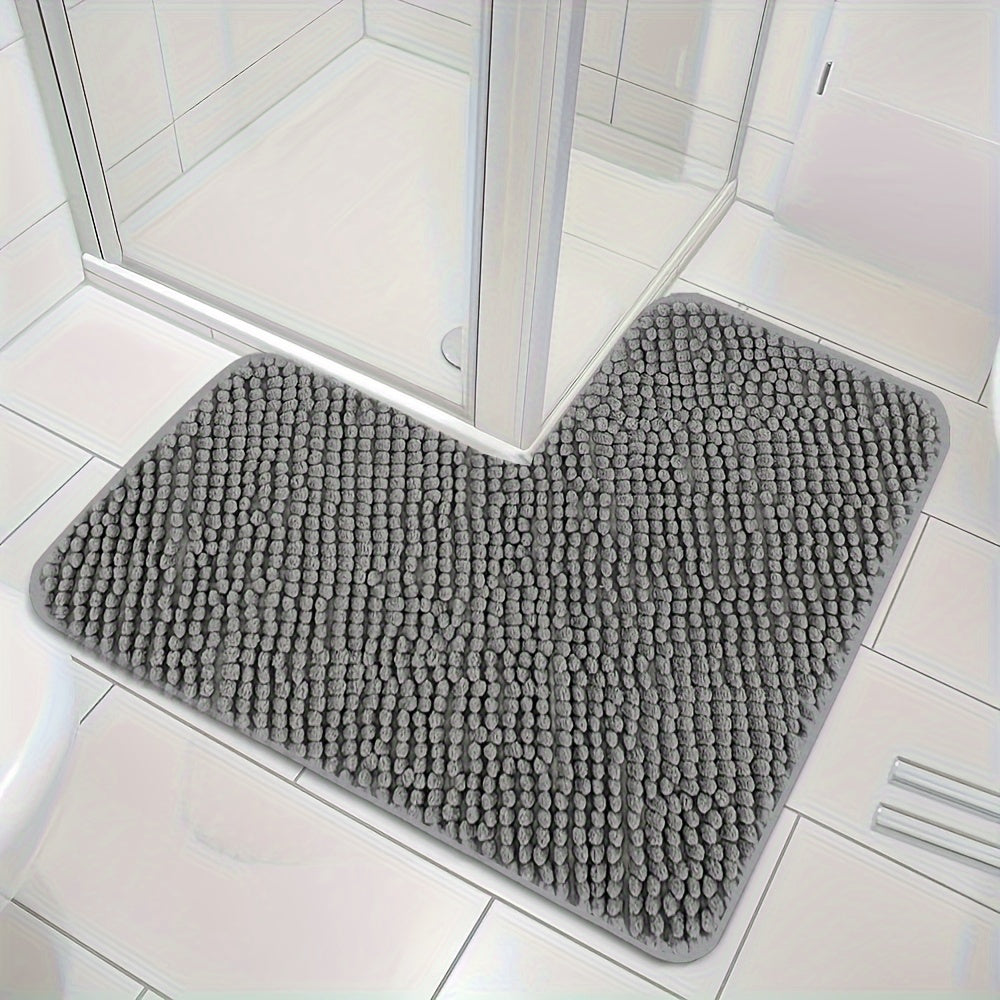L-Shaped Non-Slip Corner Bath Mat for Showers, Soft & Absorbent, 40x40x80 cm