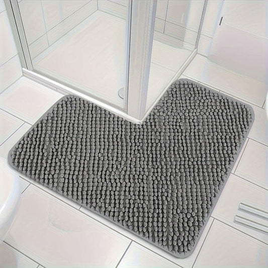 L-Shaped Non-Slip Corner Bath Mat for Showers, Soft & Absorbent, 40x40x80 cm