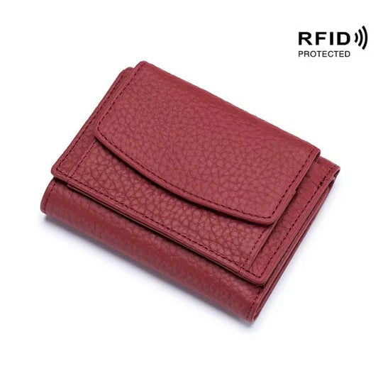 RFID Blocking Leather Wallet | Slim Card Holder for Travel | Unisex Design