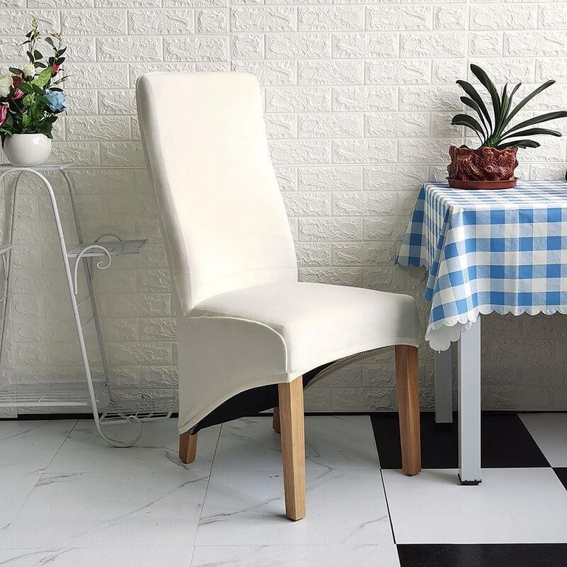 Stretch Velvet Dining Chair Slipcovers XL Size | Set of 4 Non-Slip & Soft