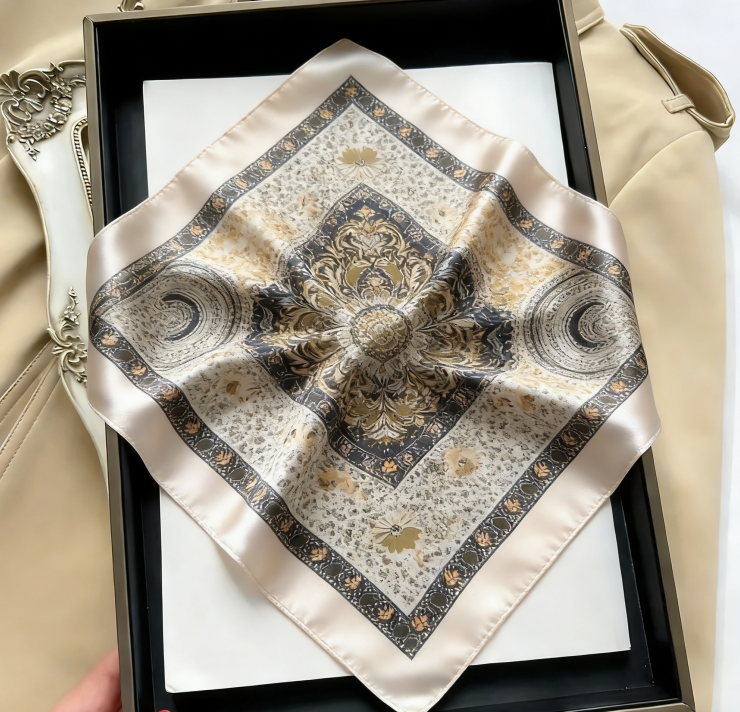 Retro Korean Style Faux Silk Fashion Scarf