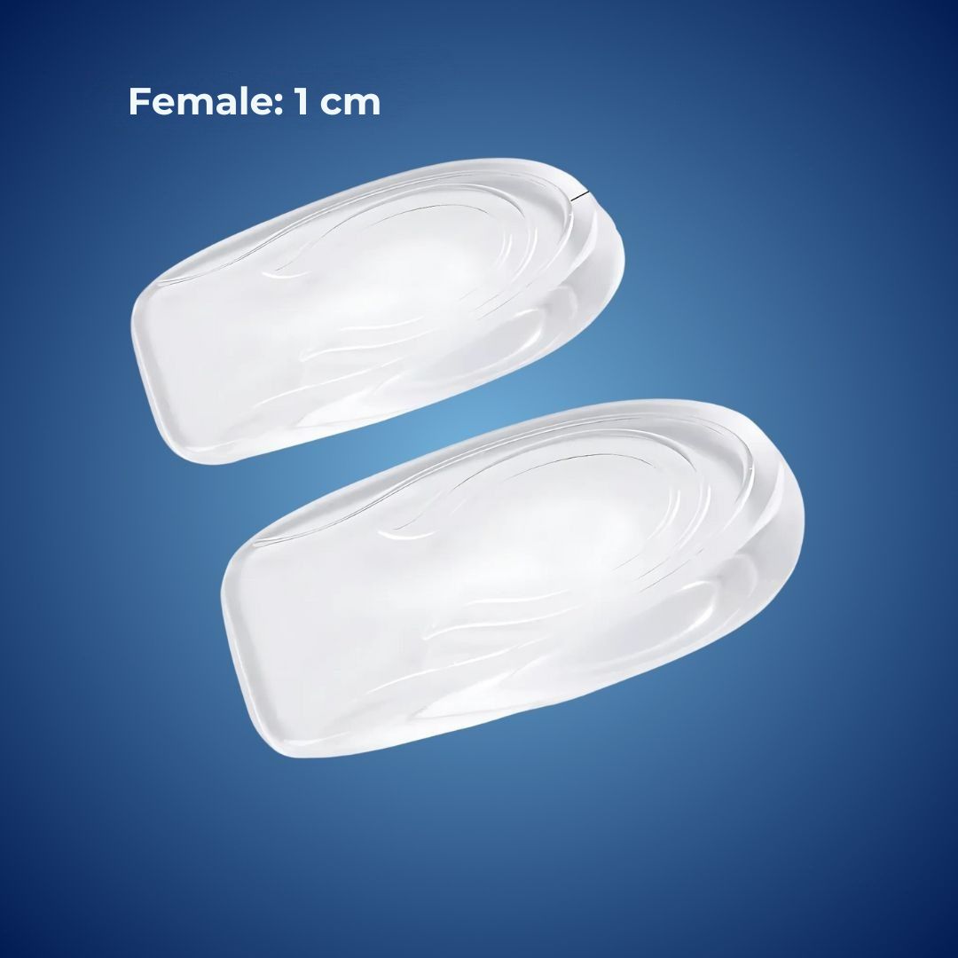 Silicone Gel Heel Lift Inserts for Height & Pain Relief - Plantar Fasciitis Aid