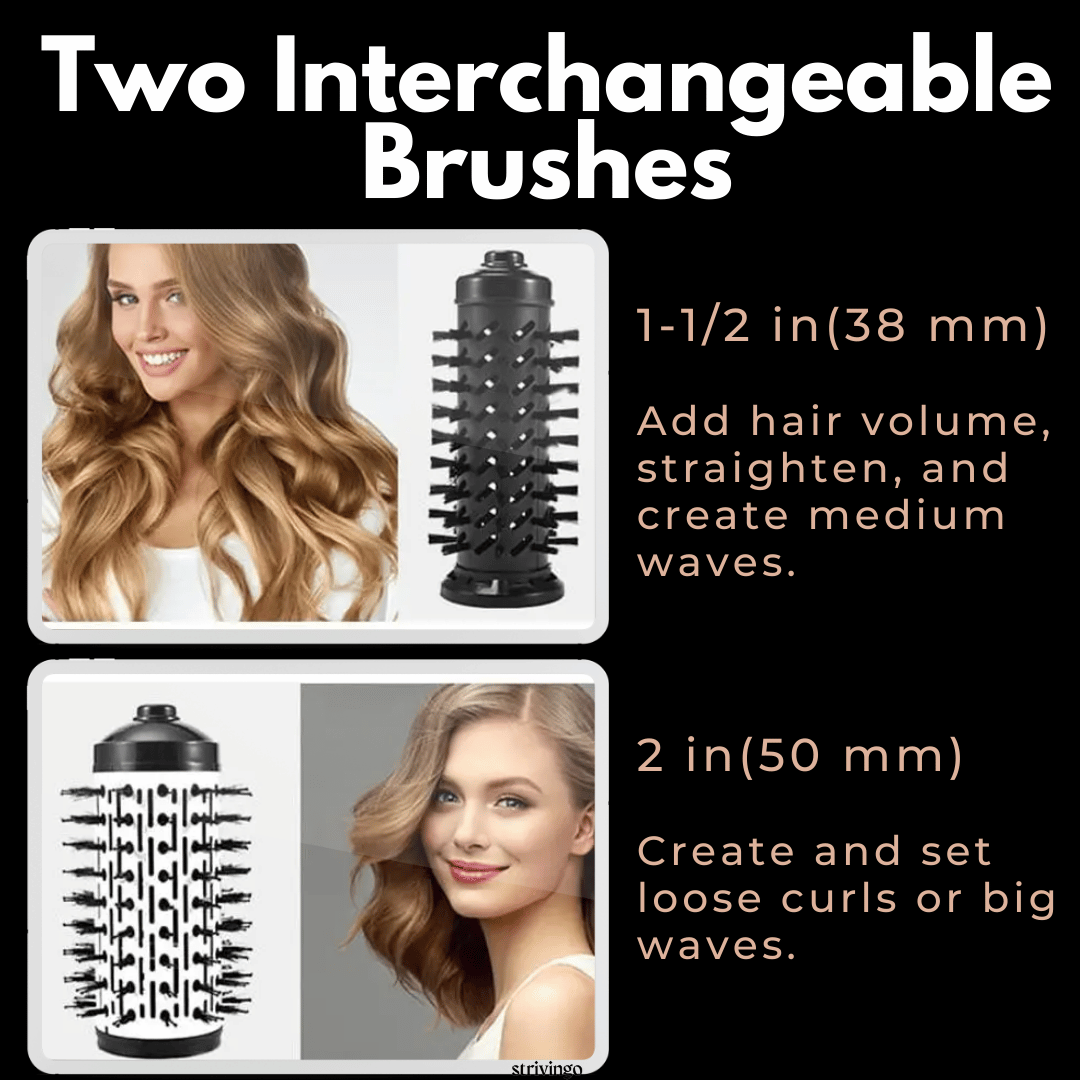3-in-1 Rotating Hair Dryer & Styler with Temperature Control for Easy Waves