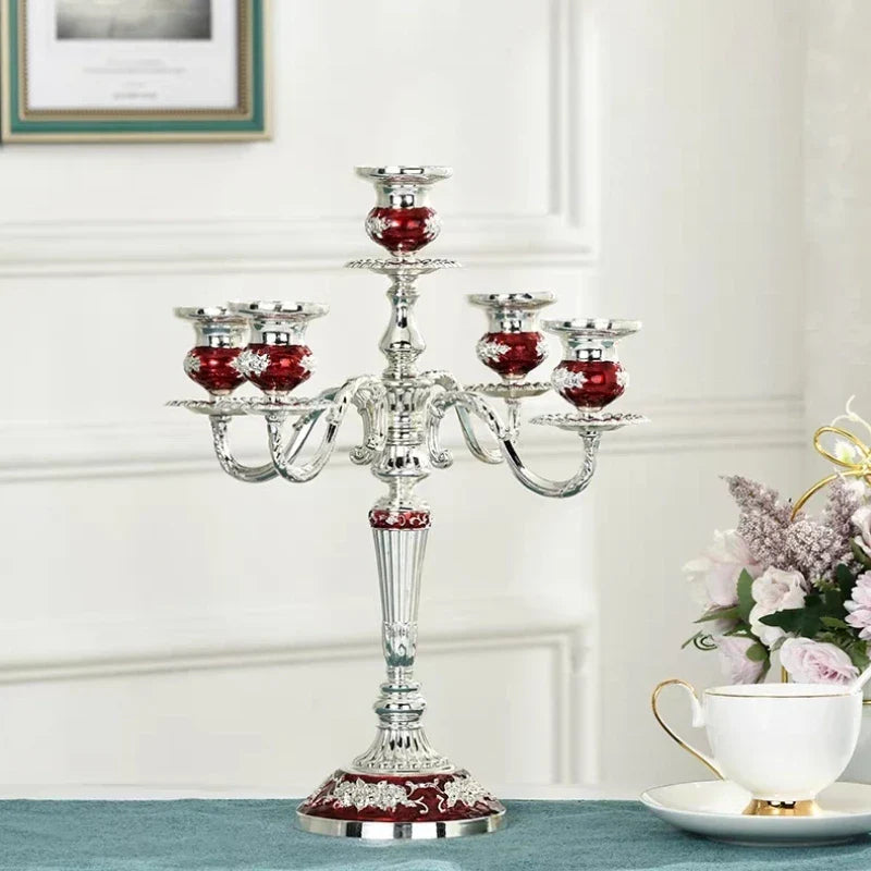 European Gold-Finish Candelabra for Taper Candles