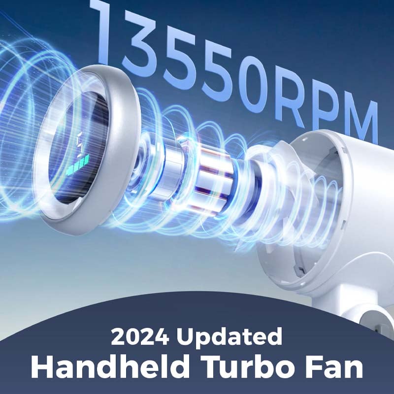 Portable High-Speed Folding Turbine Fan for Travel