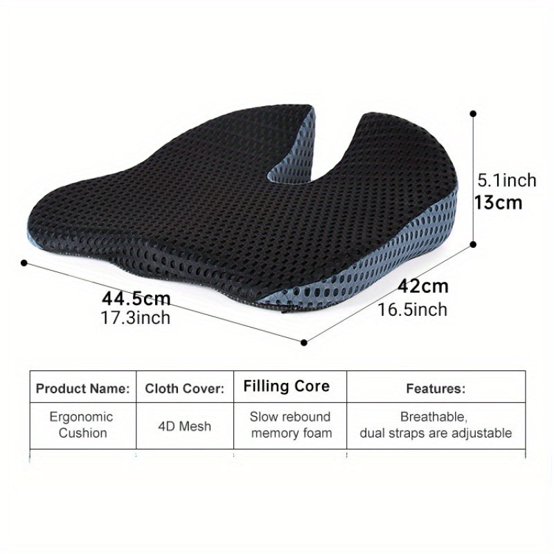 Ergonomic Triangular Memory Foam Seat Cushion for Car and Office Use
