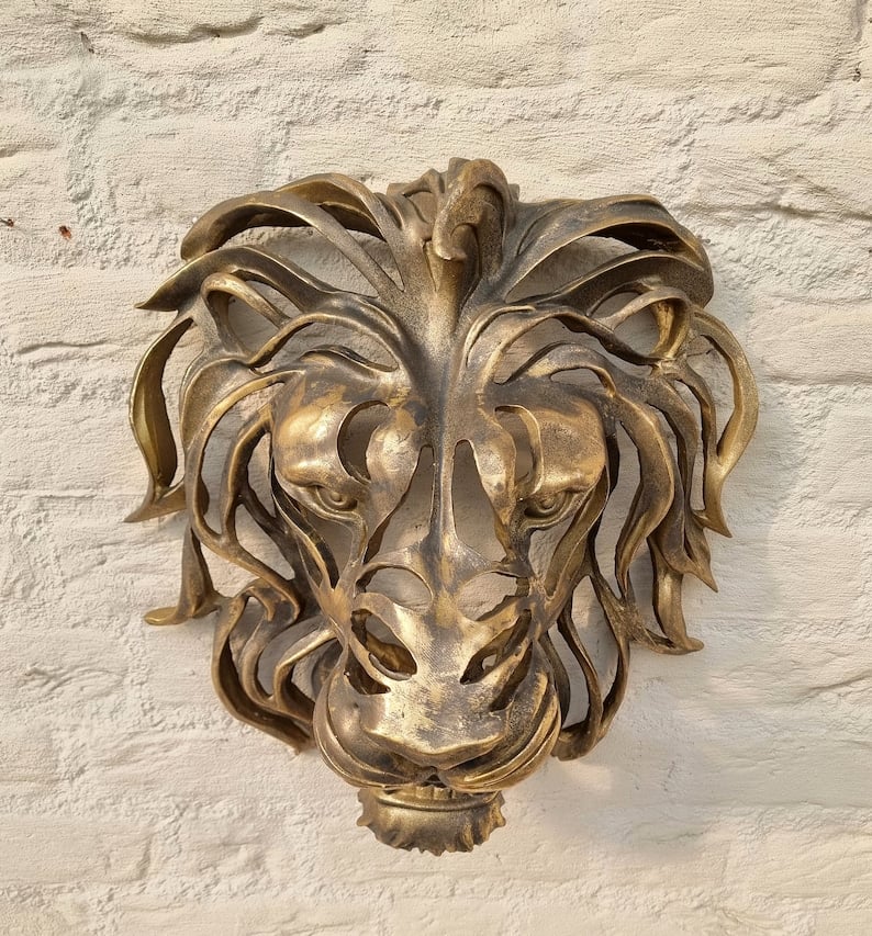 Unique Large Lion Head Wall Sculpture for Wall Decor