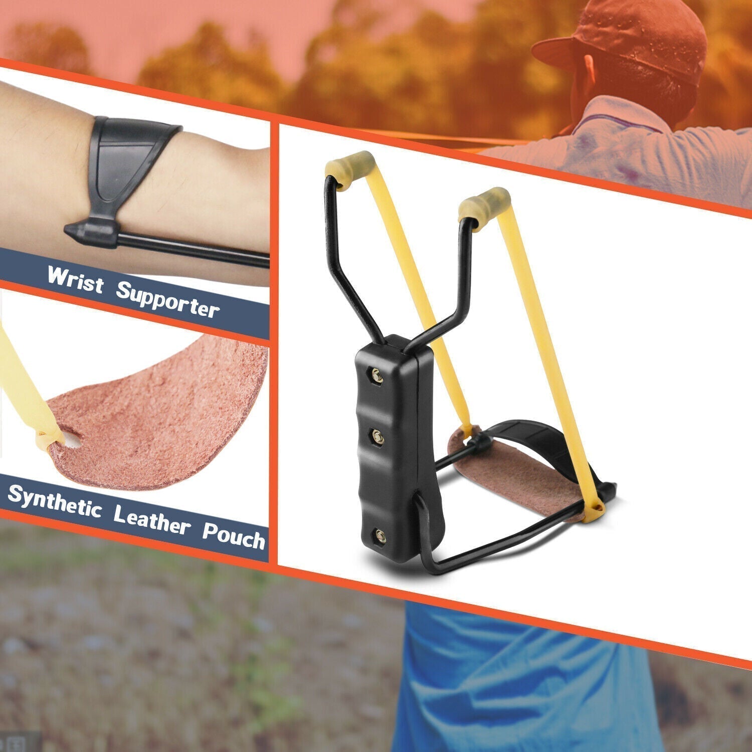 Collapsible Wrist Slingshot with Foldable Design