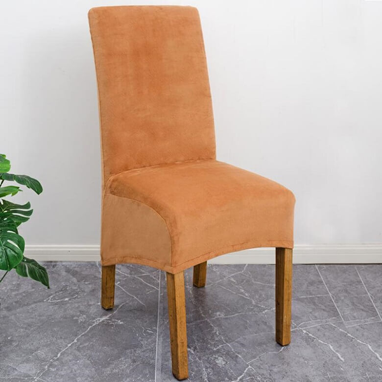 Stretch Velvet Dining Chair Slipcovers XL Size | Set of 4 Non-Slip & Soft
