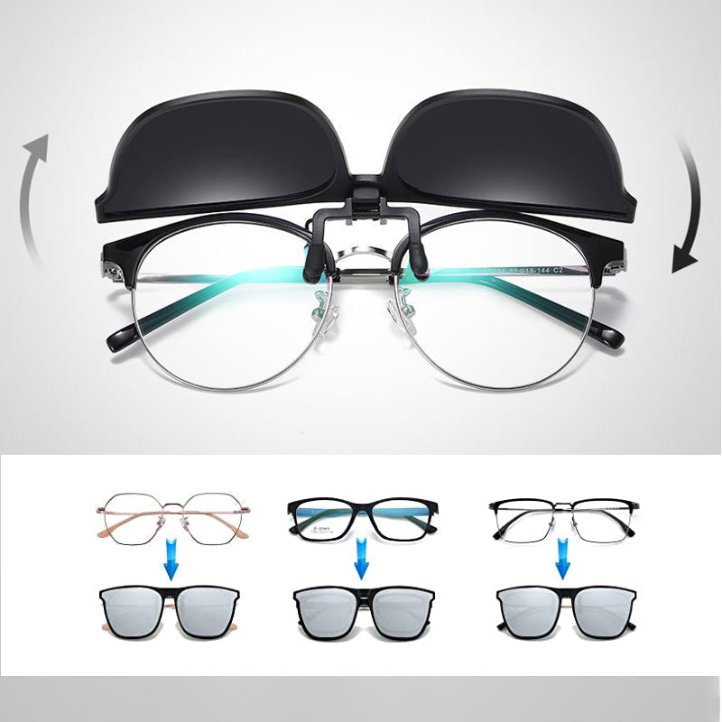 Polarized Clip-On Folding Sunglasses for Enhanced UV Protection