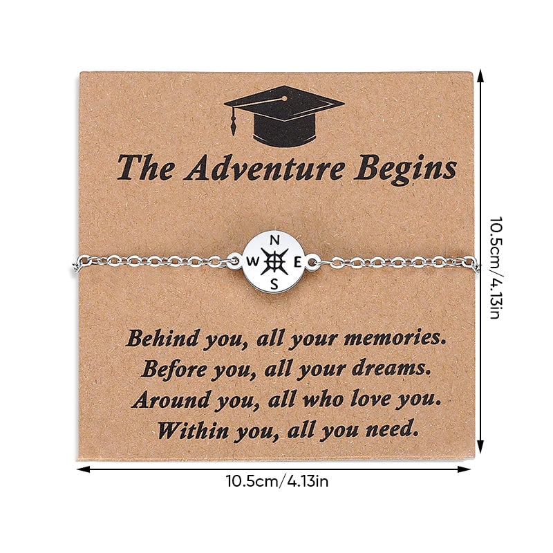 Graduation Keepsake Bracelet with Compass Charm