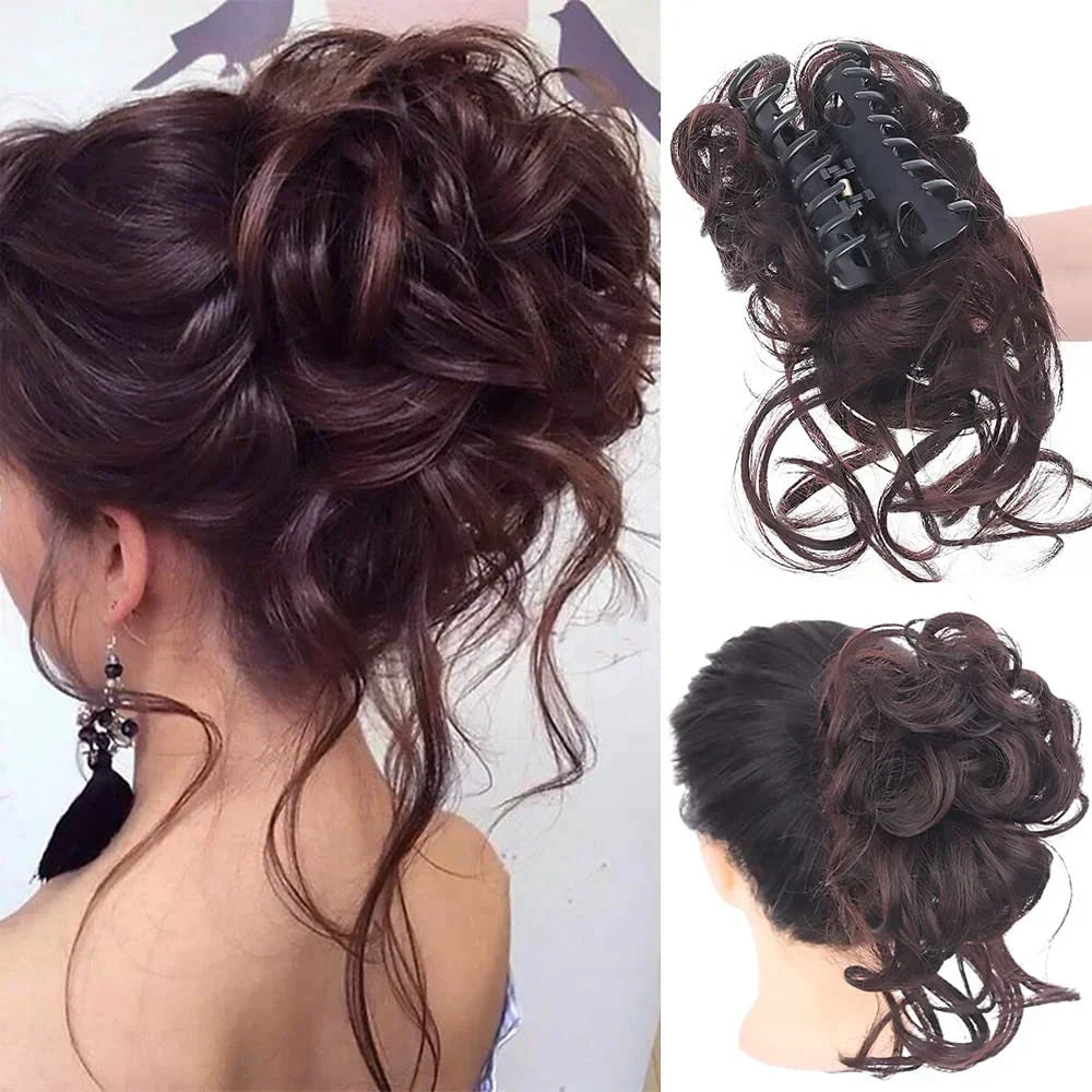 Volumizing Curly Clip-in Hair Bun for a Natural, Effortless Look