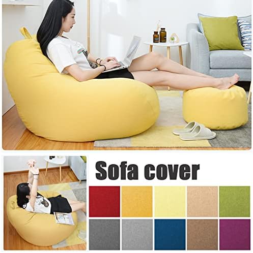 Luxury Linen Bean Bag Cover – Ergonomic Comfort for Stylish Seating