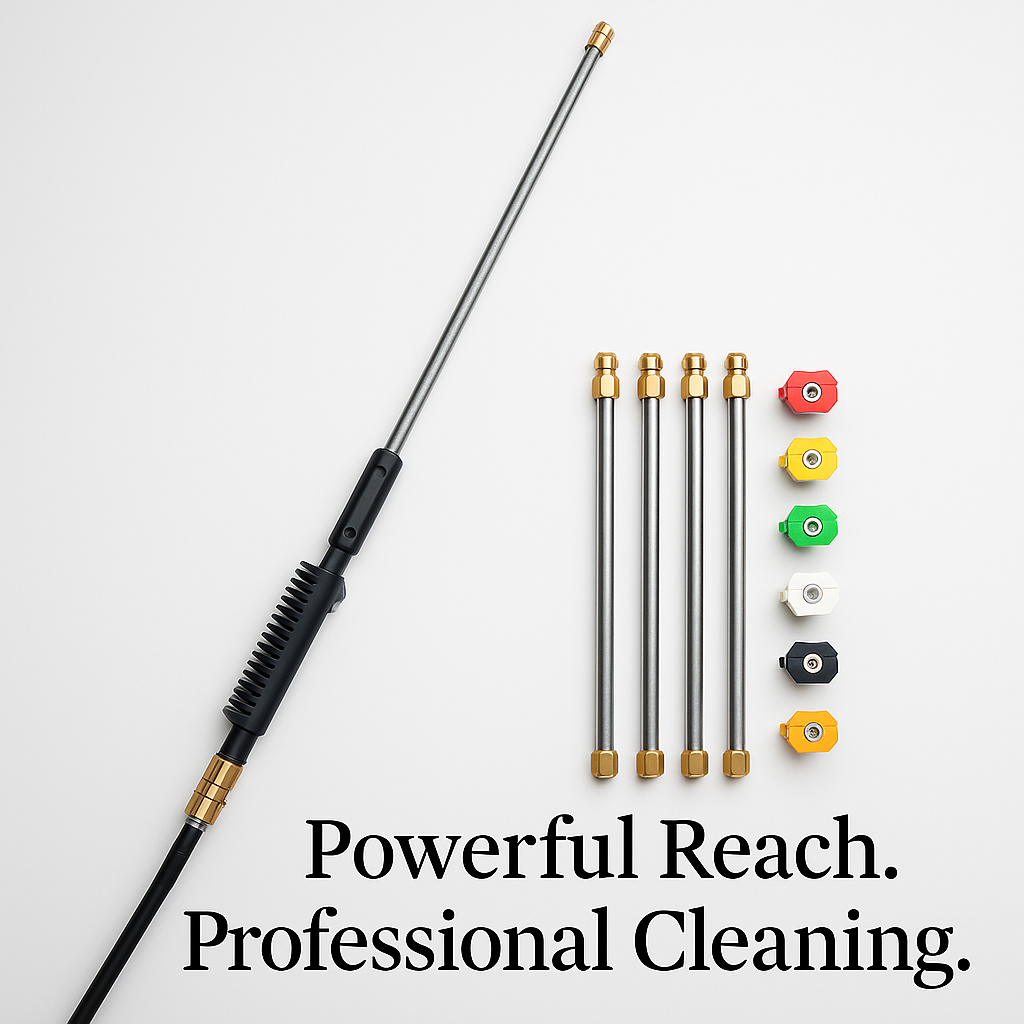 Telescoping Pressure Washer Wand Kit | 4000 PSI, 7 Tips for Roofs & Gutters