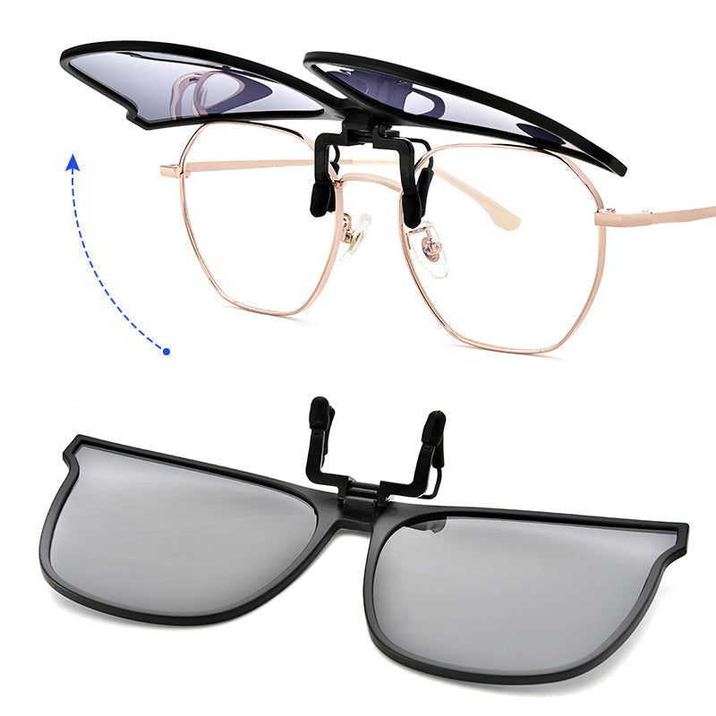 Polarized Clip-On Folding Sunglasses for Enhanced UV Protection