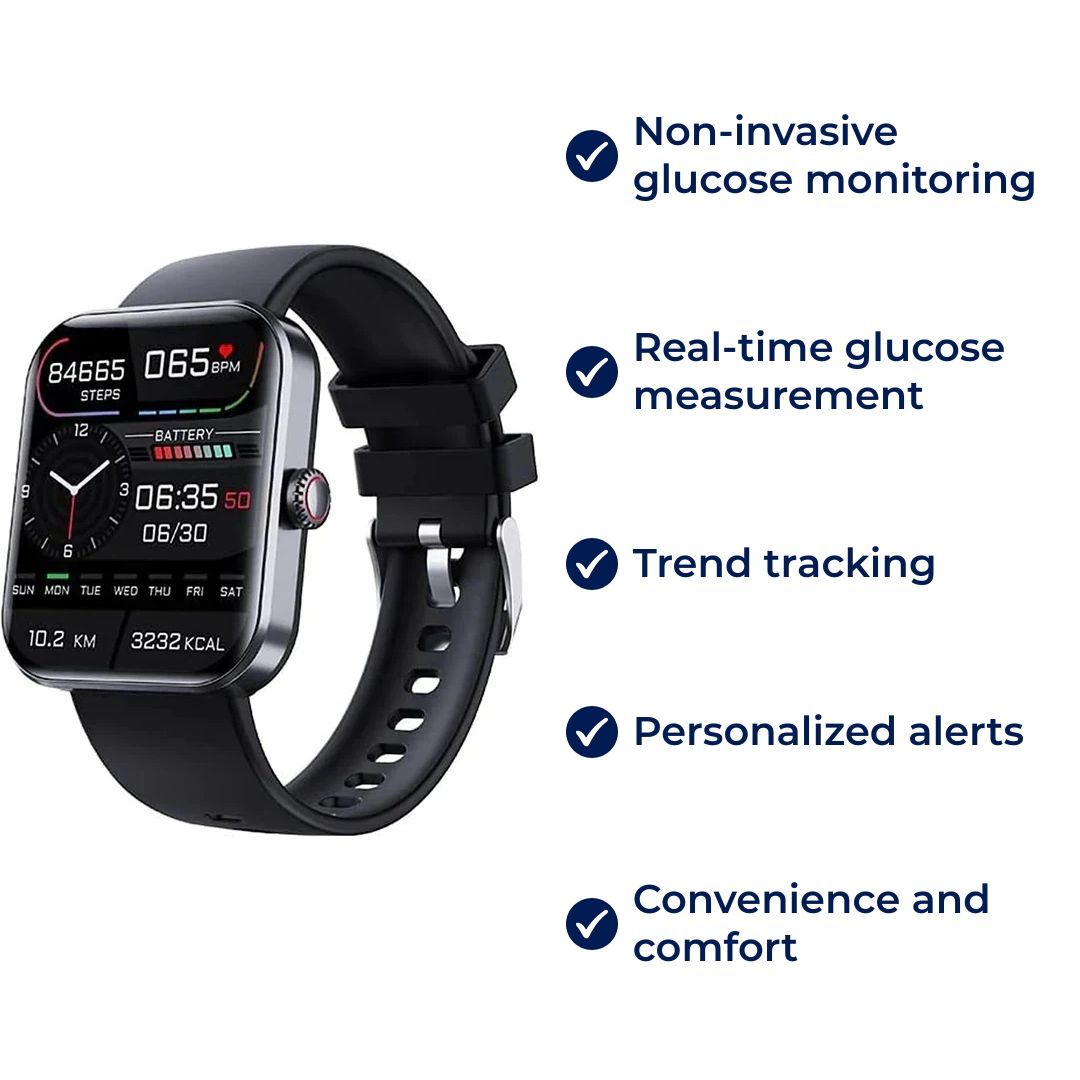 Non-Invasive Blood Glucose Smartwatch with Real-Time Tracking & Alerts