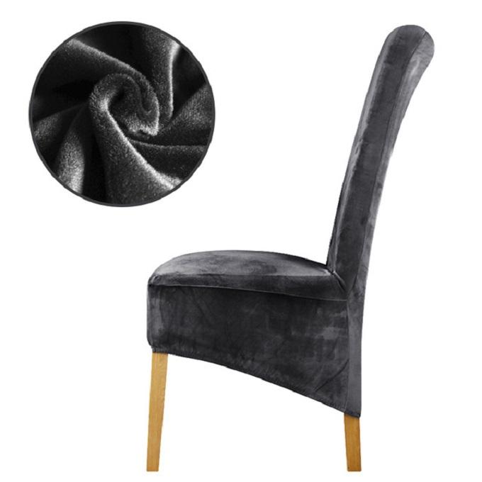 Stretch Velvet Dining Chair Slipcovers XL Size | Set of 4 Non-Slip & Soft