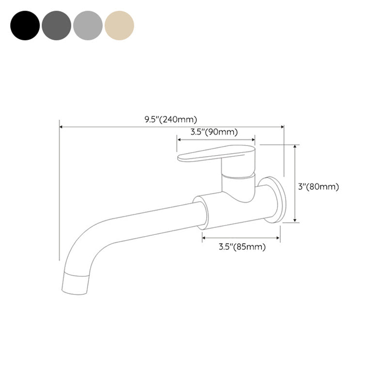 Contemporary Wall Mounted Single Lever Bathroom Faucet