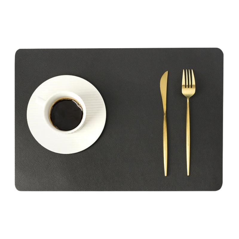 Contemporary Rectangular Waterproof PU Leather Table Placemats