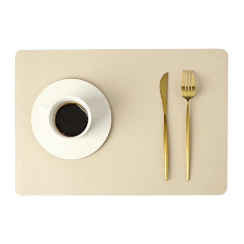 Contemporary Rectangular Waterproof PU Leather Table Placemats