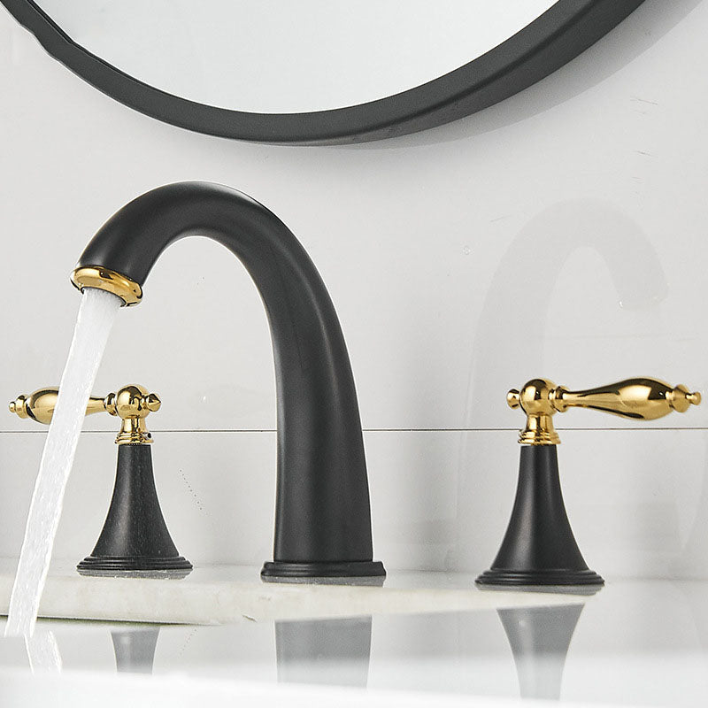 Contemporary Double Handle Bathroom Faucet with Lever Design
