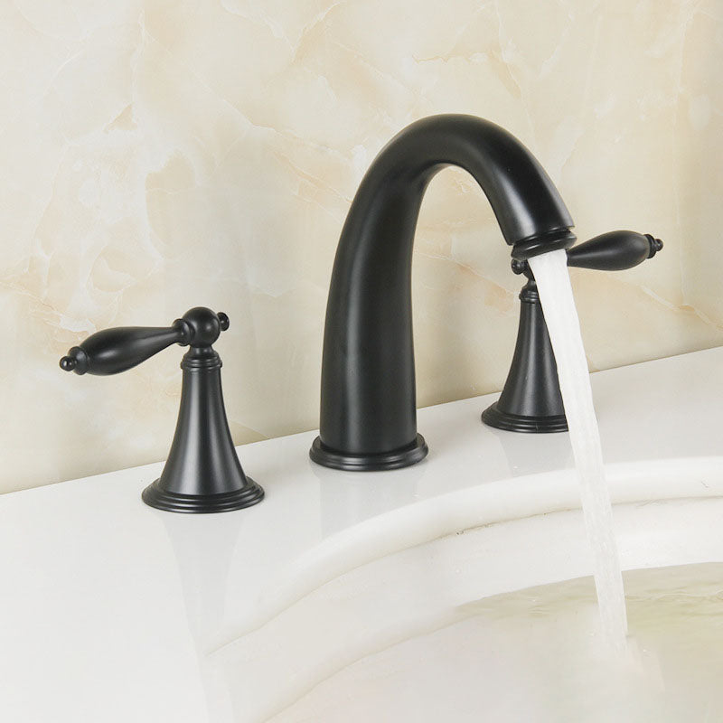 Contemporary Double Handle Bathroom Faucet with Lever Design