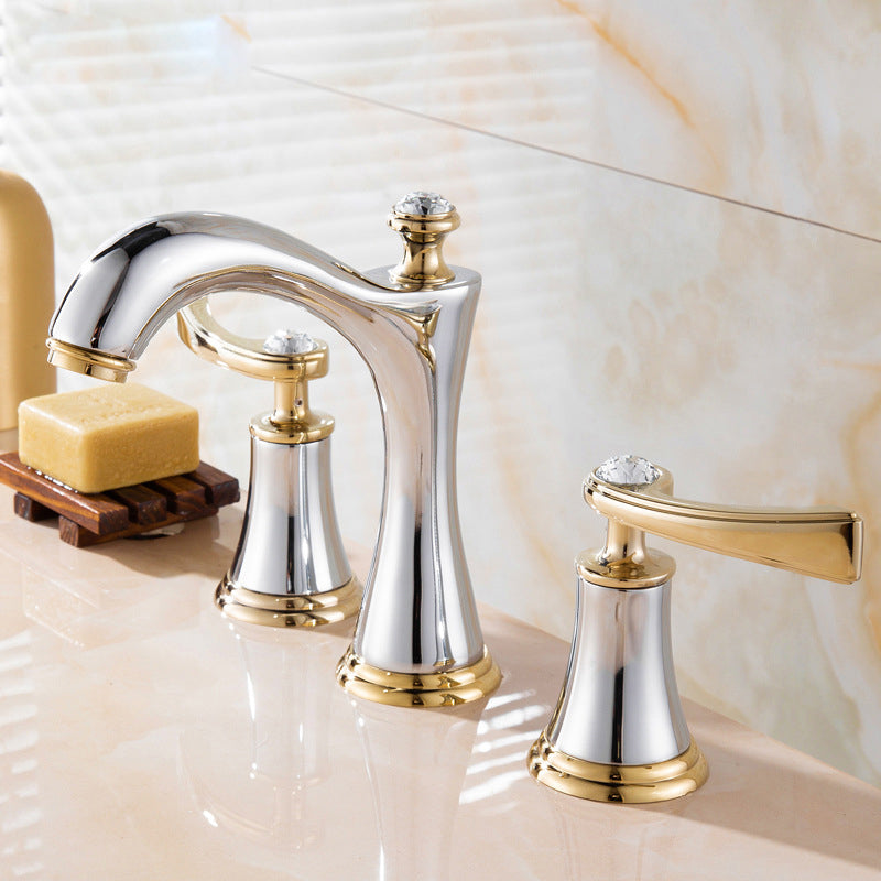 Contemporary Dual-Handle Brass Vessel Faucet for Home