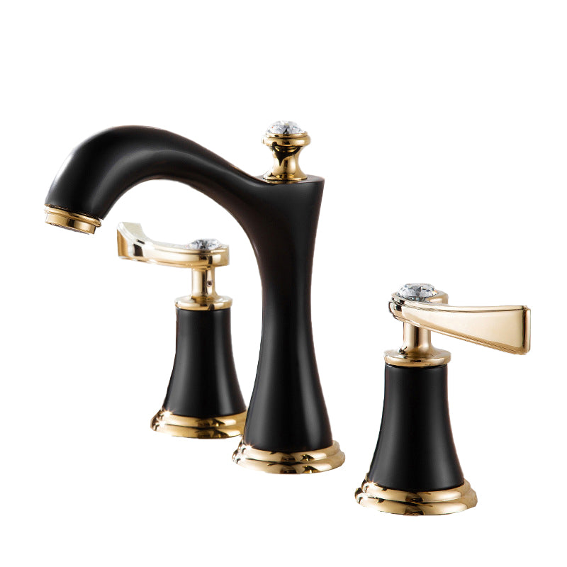Contemporary Dual-Handle Brass Vessel Faucet for Home