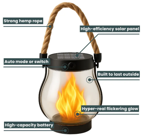 SolarGlowX | Safe, Magical Nights with Realistic Flame Atmosphere