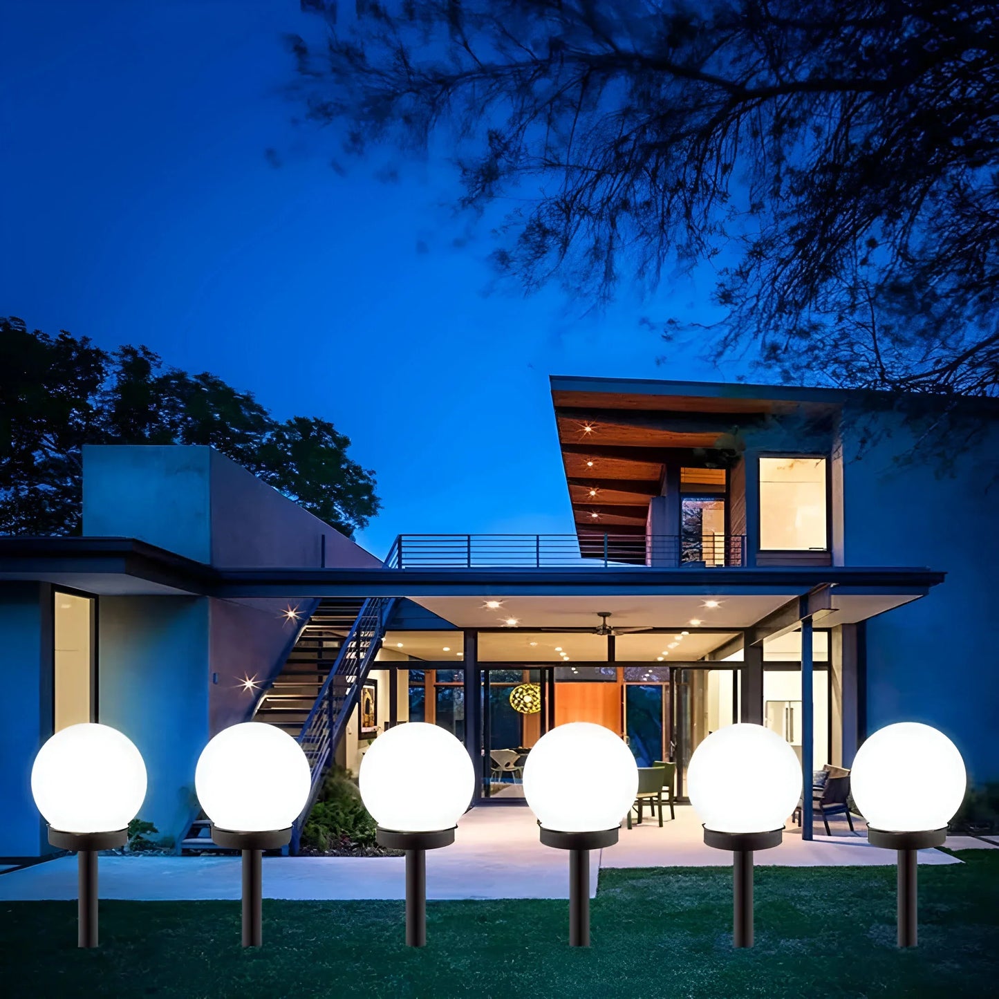 Set of 3 Solar-Powered Waterproof Garden Path Lights